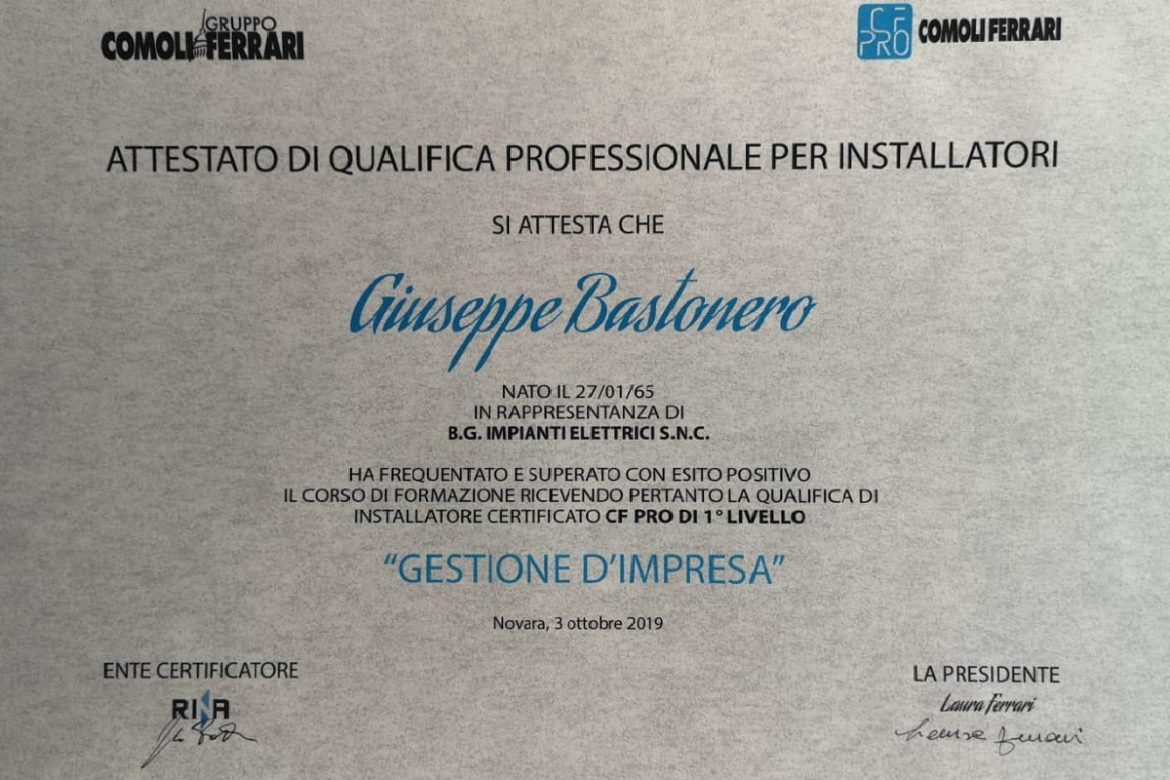 Certificazione RIINA